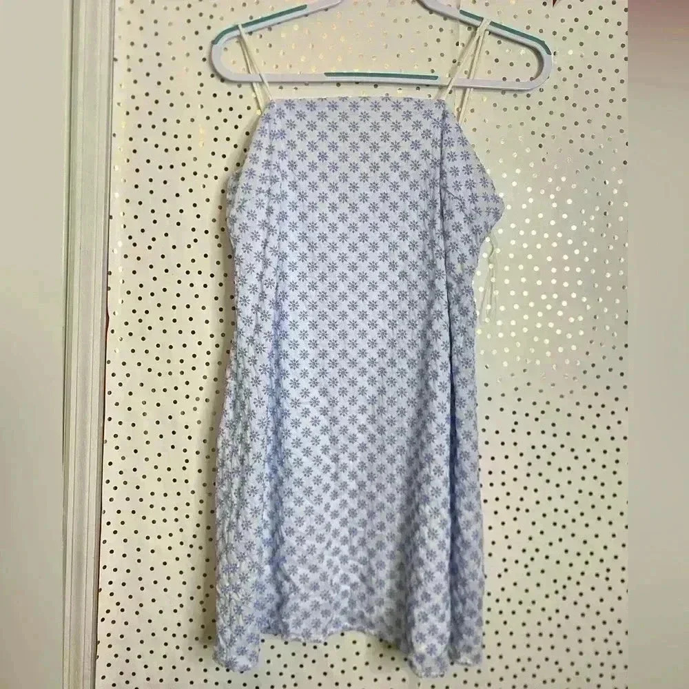 Francesca’s White Blue Dress